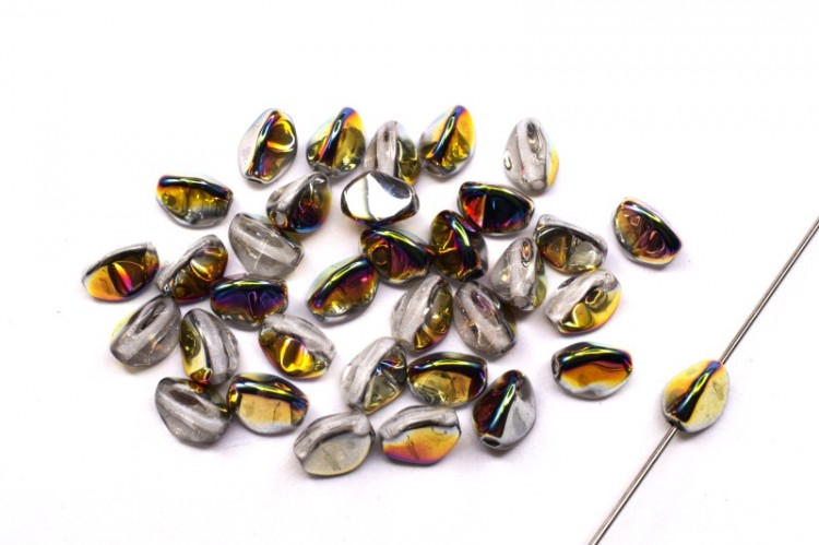 Бусины Pinch beads 5х3мм, отверстие 0,8мм, цвет 00030/28101 хрусталь/витраж, 755-036, 10г (около 117шт) Бусины Pinch beads 5х3мм, отверстие 0,8мм, цвет 00030/28101 хрусталь/витраж, 755-036, 10г (около 117шт)