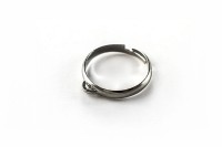 Основа для кольца 1 петелька 17мм (регулируется), петельки 1х3мм, цвет платина, латунь, 15-021, 1шт