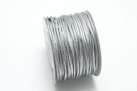 Шнур металлизированный эластичный, диаметр 2мм, цвет серебро, 29-060, 1 метр