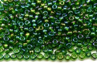 Бисер чешский PRECIOSA круглый 10/0 51120 зеленый прозрачный радужный, 5 грамм