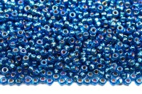 Бисер японский MIYUKI круглый 11/0 #1025 капри синий, радужный, серебряная линия внутри, 10 грамм