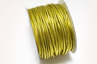 Шнур металлизированный эластичный, диаметр 2мм, цвет золото, 29-059, 1 метр