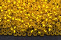 Бисер чешский PRECIOSA круглый 10/0 87010/1 матовый желтый, серебряная линия внутри, 5 грамм