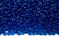 Бисер японский TOHO круглый 8/0 #1074 хрусталь/глубокий синий, окрашенный изнутри, 10 грамм