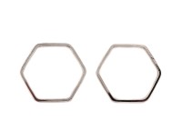 Коннектор Шестиугольник 23х20х1мм, цвет платина, латунь, 14-215, 2шт