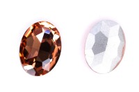 Кристалл Овал 25х18мм, цвет персиковый, стекло, 26-323, 2шт