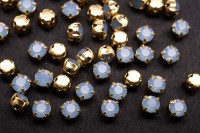 Шатоны Preciosa Maxima 4мм в оправе, цвет light sapphire opal DF/gold, 63-095, 10шт
