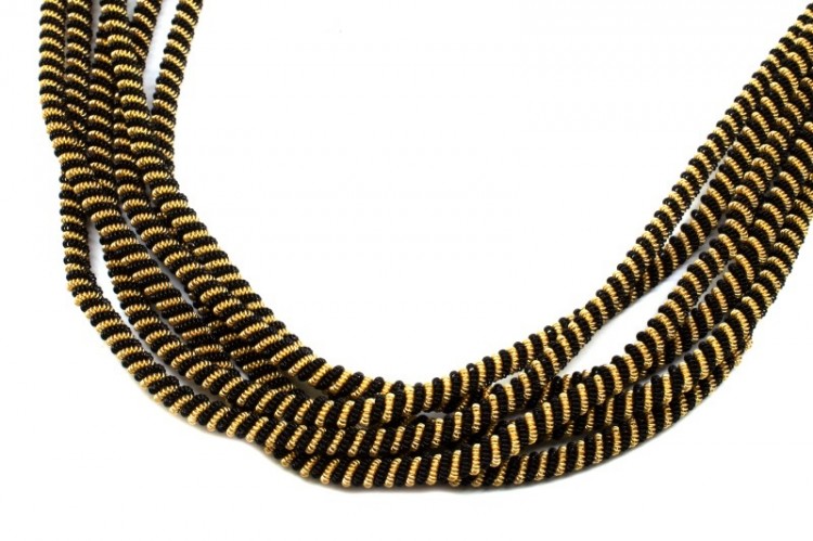 Канитель фигурная Спираль 4мм, цвет золото/черный, 49-085, 5г (около 0,22м) Канитель фигурная Спираль 4мм, цвет золото/черный, 49-085, 5г (около 0,22м)