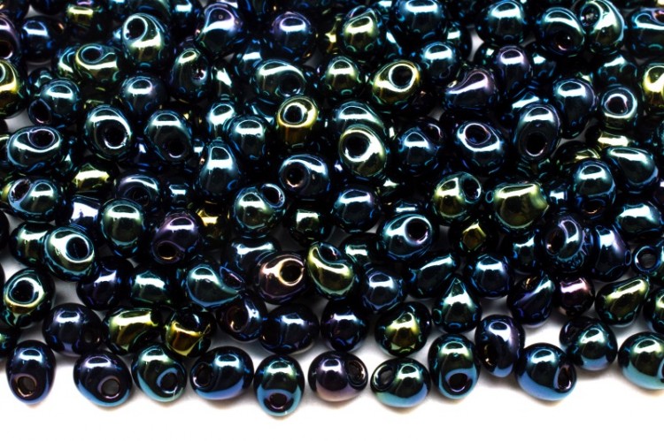 Бисер MIYUKI Drops 3,4мм #0452 синий ирис, металлизированный, 10 грамм Бисер MIYUKI Drops 3,4мм #0452 синий ирис, металлизированный, 10 грамм