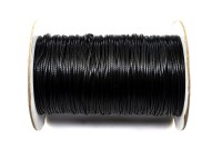 Шнур вощеный толщина 1,5мм, цвет черный, полиэфир, 53-021, 1 метр