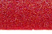 Бисер японский MIYUKI круглый 15/0 #0254 красный, радужный прозрачный, 10 грамм
