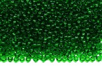Бисер японский TOHO круглый 11/0 #0007B зеленая трава, прозрачный, 10 грамм