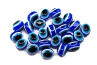 Бусины Глазки овальные 10х8х8мм, отверстие 1,5мм, цвет синий, смола, 524-003, 10г (около 25шт)