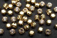 Шатоны Preciosa Maxima 4мм в оправе, цвет light gold quartz DF/gold, 63-093, 10шт