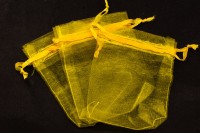 Сумочка из органзы подарочная 7х9см, цвет желтый, 36-012, 1шт