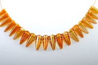Бусины Villa beads 6х13мм, отверстие 0,8мм, цвет 00030/29121 Crystal, Apricot Medium, 700-009,около 10г (около 23шт)