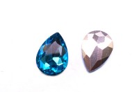 Кристалл Капля 14х10мм, цвет голубой, стекло, 26-064, 2шт