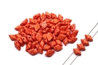 Бусины GemDuo 8х5мм, отверстие 0,8мм, цвет 02010/24608 оранжевый/красный кракле, 709-178, 10г (около 64шт)