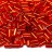 Бисер японский Miyuki Bugle стеклярус 3мм #0010 огненно-красный, серебряная линия внутри, 10 грамм - Бисер японский Miyuki Bugle стеклярус 3мм #0010 огненно-красный, серебряная линия внутри, 10 грамм