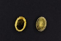 Оправа Овал 14х10мм, отверстия 1мм, цвет золото, латунь, 42-054, 2шт