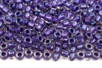 Бисер японский TOHO круглый 6/0 #0265 хрусталь/фиолетовый металлик радужный, окрашенный изнутри, 10 грамм