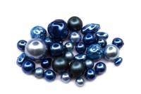 Бусины МИКС №154 Preciosa, голубая гамма, стеклянные, 25г (около 41шт)