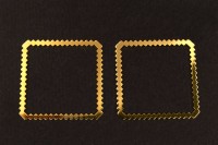 Коннектор Квадрат 30х30х0,5мм, цвет золото, латунь, 24К позолота, 14-204, 2шт