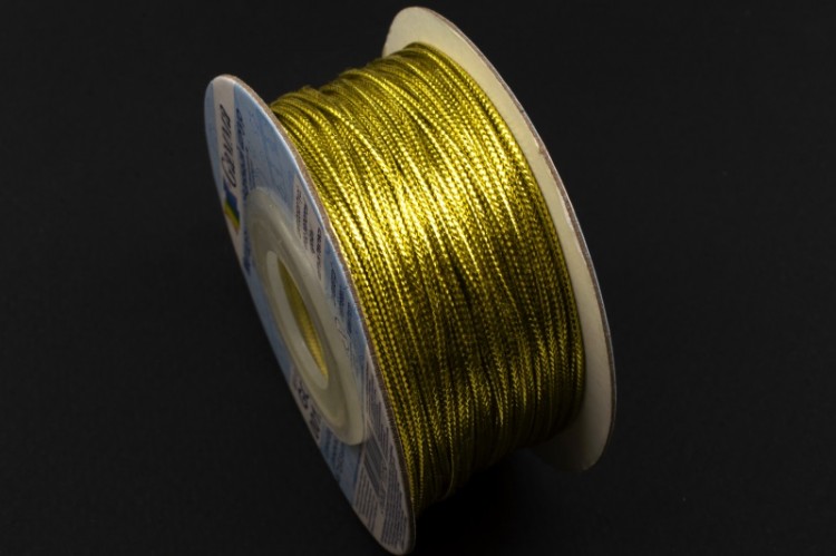 Шнур металлизированный 1мм, цвет золото, 29-008, 1 метр Шнур металлизированный 1мм, цвет золото, 29-008, 1 метр