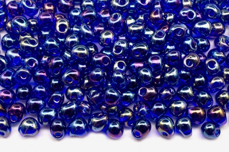 Бисер MIYUKI Drops 3,4мм #0177 кобальт, прозрачный радужный, 10 грамм Бисер MIYUKI Drops 3,4мм #0177 кобальт, прозрачный радужный, 10 грамм