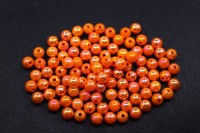 Бусины акриловые круглые 5мм, отверстие 1мм, цвет оранжевый, радужное покрытие, 528-040, 10г (около 150шт)
