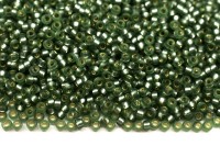 Бисер японский MIYUKI круглый 15/0 #1630 зеленый мох полуматовый, серебряная линия внутри, 10 грамм