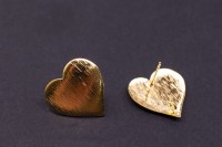 Основа для серег Сердце 20х20мм, штифт 10х1мм, цвет золото, медь, 21-160, 1 пара
