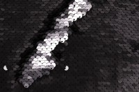 Ткань для пэчворка с пайетками 33х33см, цвет черно-белый, 1028-096, 1шт