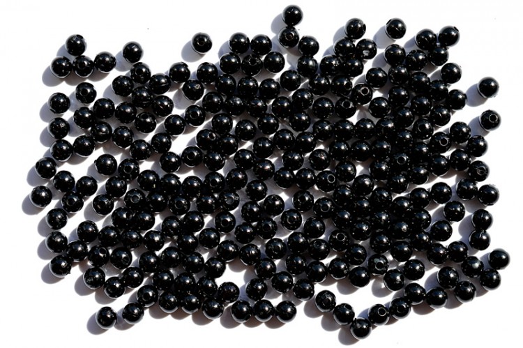 Бусины акриловые круглые 6мм, отверстие 1мм, цвет черный, имитация жемчуга, 528-017, 10г (около 80шт) Бусины акриловые круглые 6мм, отверстие 1мм, цвет черный, имитация жемчуга, 528-017, 10г (около 80шт)