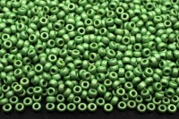 Бисер японский MIYUKI круглый 11/0 #4214F темная зеленая мята, Duracoat гальванизированный матовый, 10 грамм