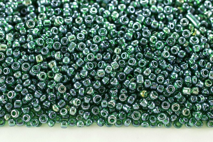 Бисер китайский круглый размер 12/0, цвет 0123А темно-зеленый, прозрачный блестящий, 450г Бисер китайский круглый размер 12/0, цвет 0123А темно-зеленый, прозрачный блестящий, 450г