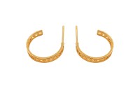 Основа для серег 16х21х3мм, штифт 10х0,8мм, цвет золото, латунь, 18К позолота, 21-134, 1 пара