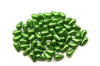 Бусины акриловые Капля 10х6мм, отверстие 1мм, цвет зеленый, имитация жемчуга, 540-285, 10г (около 55шт)