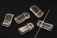 Бусина фигурная 20х11мм, цвет прозрачный, стеклянная, 735-228, 5шт