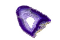 Срез Агата природного, оттенок фиолетовый, 65х54х6мм, отверстие 2мм, 37-195, 1шт