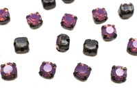 Шатоны Preciosa Maxima 4мм в оправе, цвет amethyst opal DF/bronze, 63-184, 10шт