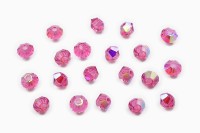 Бусины биконусы хрустальные 3мм, цвет ROSE AB, 745-060, 20шт