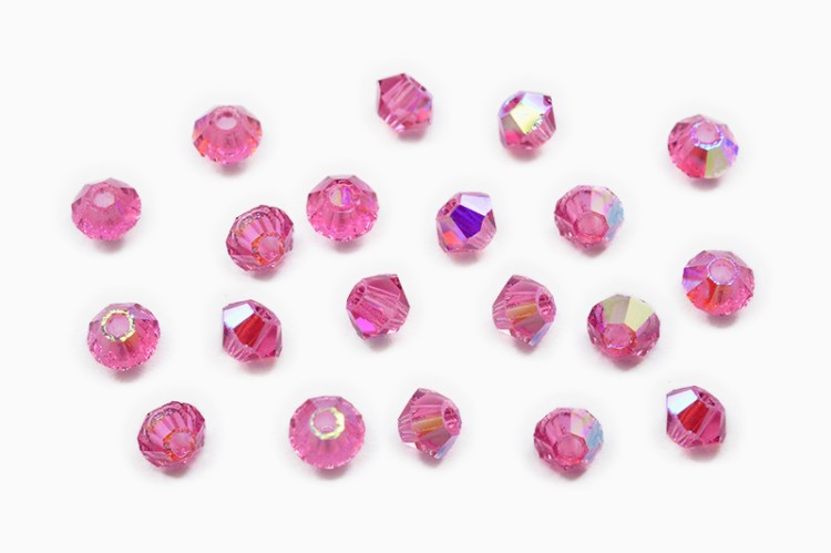 Бусины биконусы хрустальные 3мм, цвет ROSE AB, 745-060, 20шт Бусины биконусы хрустальные 3мм, цвет ROSE AB, 745-060, 20шт