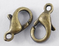 ОПТ Замок карабин 10х6мм, отверстие 1мм, цвет античная бронза, сплав металлов, 07-023-опт, 100шт