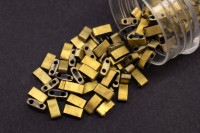 Бисер японский MIYUKI Half TILA #55112 Black/Amber Full Matted, матовый непрозрачный, 5 грамм