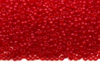 Бисер японский MIYUKI круглый 15/0 #1609 красный, полуматовый прозрачный, 10 грамм