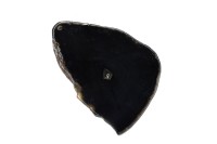 Срез Агата природного, оттенок чёрный, 72х49х5мм, отверстие 2мм, 37-403, 1шт