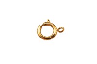 Замок-карабин Круглый 10х7х2мм, отверстие 1,5мм, цвет золото, латунь, 18К позолота, 08-028, 1шт