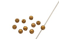 Бусины круглые 3мм, цвет 29415 Metallic Brass, 738-021, 1 нить (около 100шт)