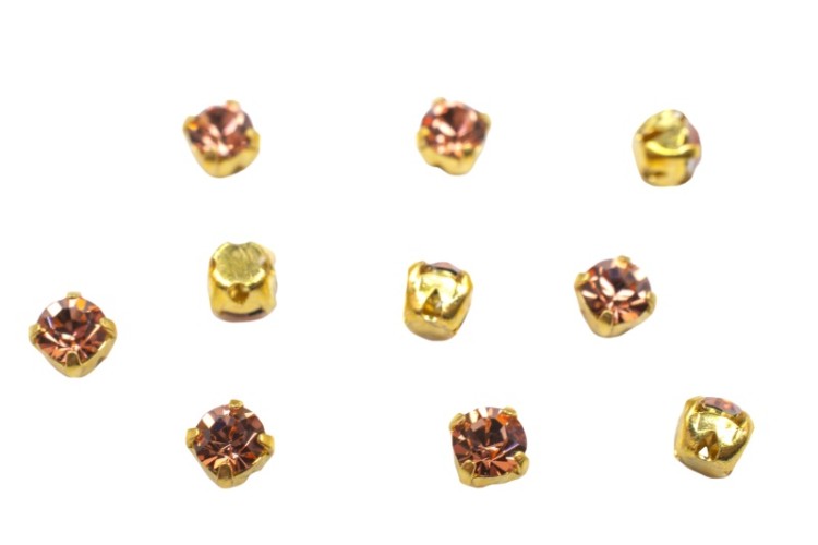 Шатоны Preciosa Maxima 3,2мм в оправе, цвет crystal DF Apricot/gold, 63-217, 10шт Шатоны Preciosa Maxima 3,2мм в оправе, цвет crystal DF Apricot/gold, 63-217, 10шт